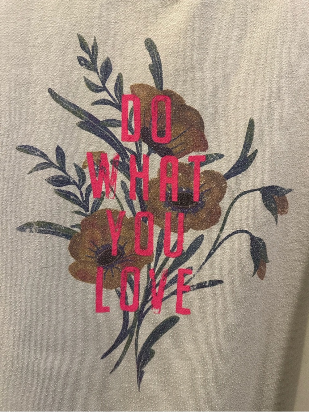 Natural Life Do What You Love Floral Crewneck Sweatshirt Tan Size L - Picture 3 of 5